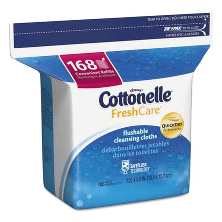 KCC Fresh Care Flushable Cleansing Wipes Refill; White - 168 per Case -  KIMBERLY-CLARK, 10358EA